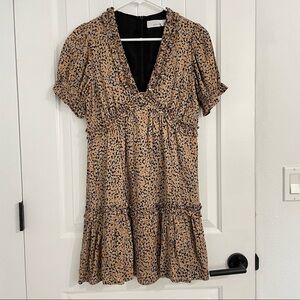 NWOT Greylin Printed Short Sleeves Ruffled Dress